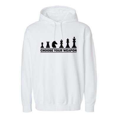 Choose Your Weapon Chess Lover Garment-Dyed Fleece Hoodie