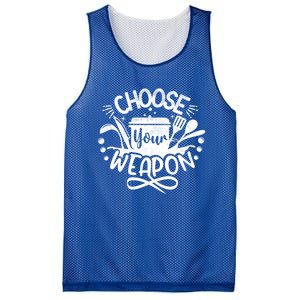 Choose Your Weapon Chefs Funny Cooking Mom Dad Sous Chef Gift Mesh Reversible Basketball Jersey Tank