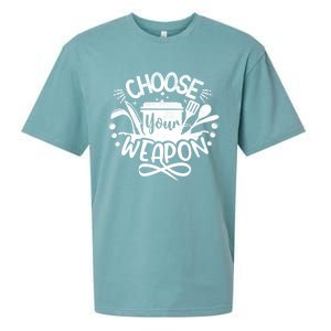 Choose Your Weapon Chefs Funny Cooking Mom Dad Sous Chef Gift Sueded Cloud Jersey T-Shirt