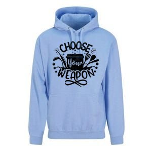 Choose Your Weapon Chefs Funny Cooking Mom Dad Sous Chef Gift Unisex Surf Hoodie