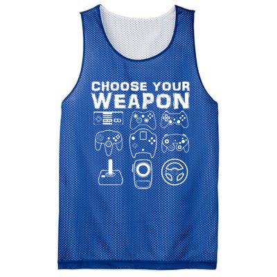 Choose Your Weapon Funny Video Game Player Gaming Graphic Gift Mesh Reversible Basketball Jersey Tank