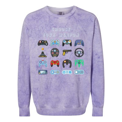 Choose Your Weapon Online Clothes Computer Video Game Geek Cute Gift Colorblast Crewneck Sweatshirt