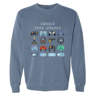 Choose Your Weapon Online Clothes Computer Video Game Geek Cute Gift Garment-Dyed Sweatshirt