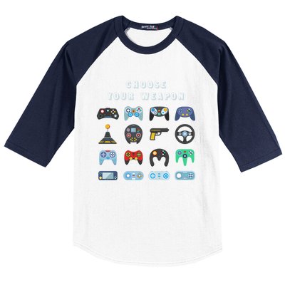 Choose Your Weapon Online Clothes Computer Video Game Geek Cute Gift Baseball Sleeve Shirt