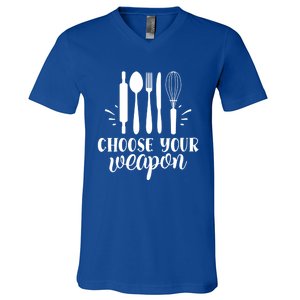 Choose Your Weapon Funny Kitchen Cooking Funny Gift V-Neck T-Shirt