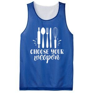 Choose Your Weapon Funny Kitchen Cooking Funny Gift Mesh Reversible Basketball Jersey Tank