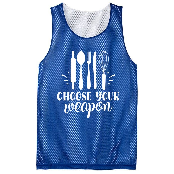 Choose Your Weapon Funny Kitchen Cooking Funny Gift Mesh Reversible Basketball Jersey Tank