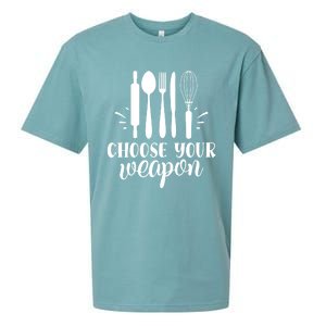 Choose Your Weapon Funny Kitchen Cooking Funny Gift Sueded Cloud Jersey T-Shirt