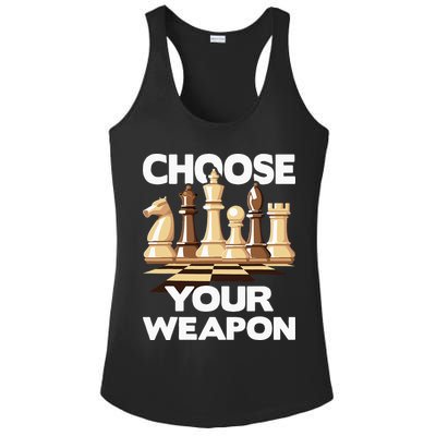 Choose Your Weapon Chess Player Chess Lover Ladies PosiCharge Competitor Racerback Tank