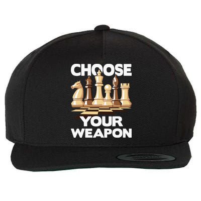 Choose Your Weapon Chess Player Chess Lover Wool Snapback Cap