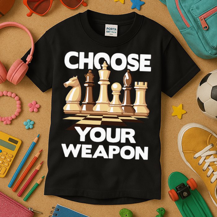 Choose Your Weapon Chess Player Chess Lover Kids T-Shirt