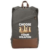 Choose Your Weapon Chess Player Chess Lover Cotton Canvas Backpack