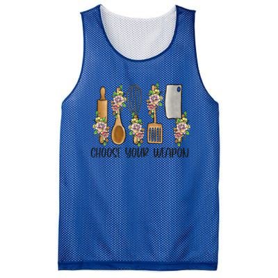 Choose Your Weapon Funny Cooking Chef Baking Design Humor Gift Mesh Reversible Basketball Jersey Tank