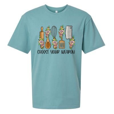 Choose Your Weapon Funny Cooking Chef Baking Design Humor Gift Sueded Cloud Jersey T-Shirt