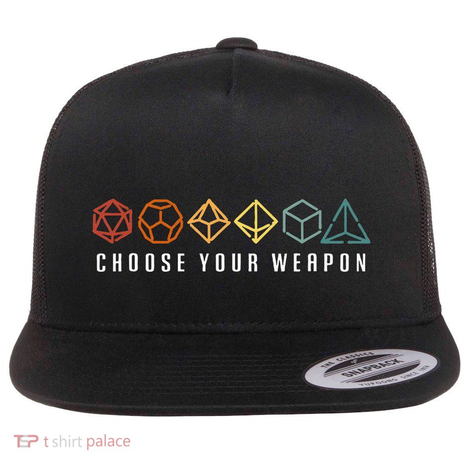 Choose Your Weapon In The Board Game Flat Bill Trucker Hat
