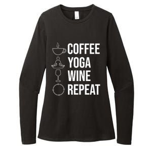 Coffee Yoga Wine Repeat Gift Womens CVC Long Sleeve Shirt