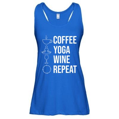 Coffee Yoga Wine Repeat Gift Ladies Essential Flowy Tank