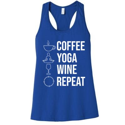 Coffee Yoga Wine Repeat Gift Women's Racerback Tank