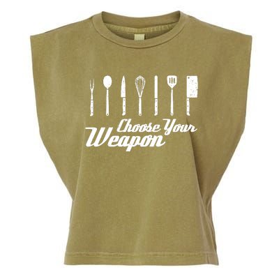 Choose Your Weapon Kitchen Birthday Chef Cook Cooking Gift Chef Bbq Garment-Dyed Women's Muscle Tee