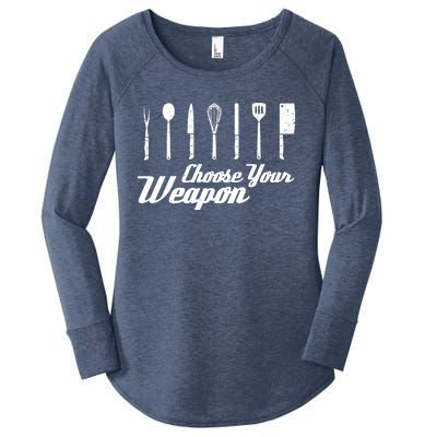 Choose Your Weapon Kitchen Birthday Chef Cook Cooking Gift Chef Bbq Women's Perfect Tri Tunic Long Sleeve Shirt