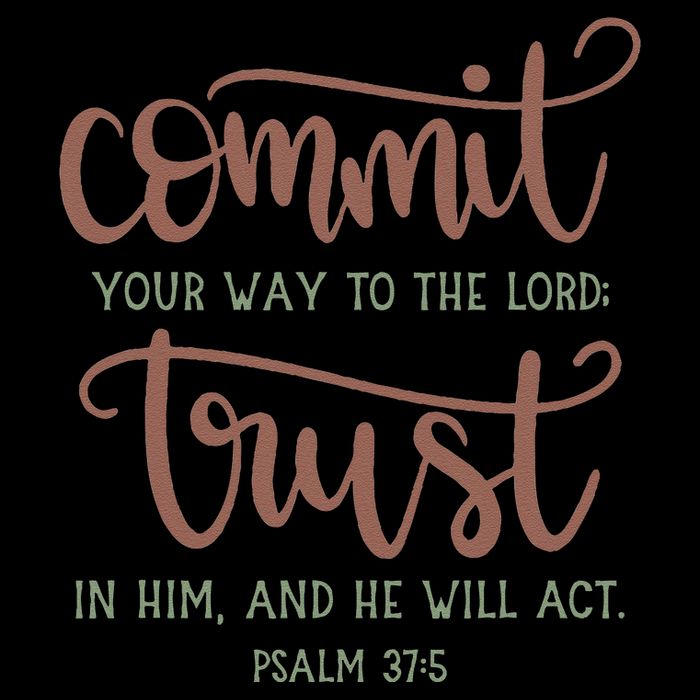 Commit Your Way To The Lord Trust In Him And He Will Act God Flat Bill Trucker Hat