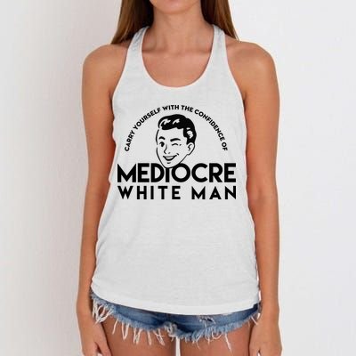 Carry Yourself With The Confidence Of Mediocre White Man Women's Knotted Racerback Tank