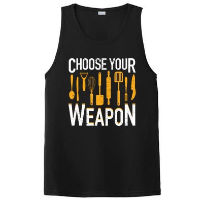 Choose Your Weapon Funny Chef Cook Culinary Cooking Funny Gift PosiCharge Competitor Tank