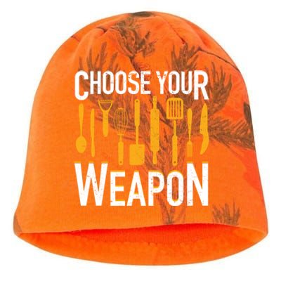 Choose Your Weapon Funny Chef Cook Culinary Cooking Funny Gift Kati - Camo Knit Beanie