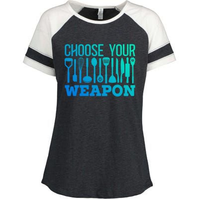 Choose Your Weapon Restaurant Cook Great Gift Enza Ladies Jersey Colorblock Tee