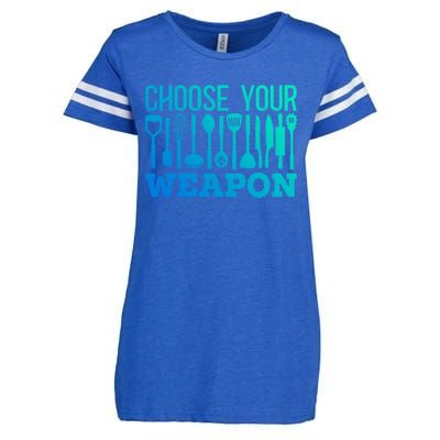 Choose Your Weapon Restaurant Cook Great Gift Enza Ladies Jersey Football T-Shirt