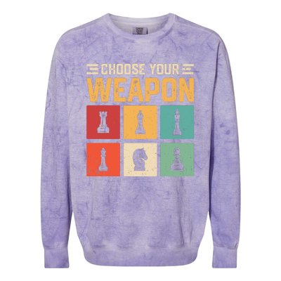 Choose Your Weapon Chess Player Chess Lover Colorblast Crewneck Sweatshirt