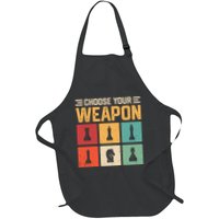 Choose Your Weapon Chess Player Chess Lover Full-Length Apron With Pockets