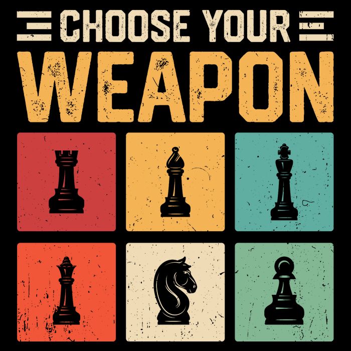 Choose Your Weapon Chess Player Chess Lover Full-Length Apron With Pockets