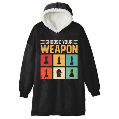 Choose Your Weapon Chess Player Chess Lover Hooded Wearable Blanket