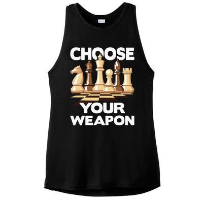 Choose Your Weapon Funny Chess Player Chess Lover Ladies PosiCharge Tri-Blend Wicking Tank