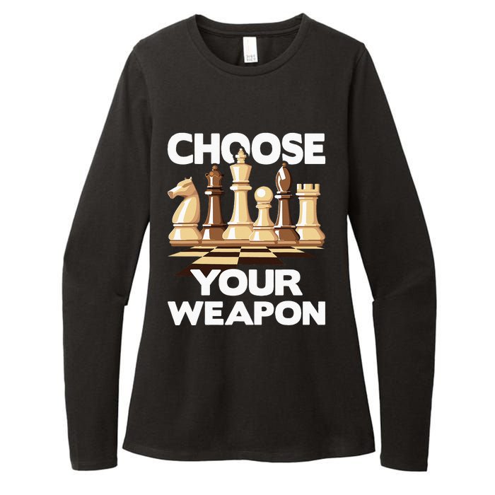 Choose Your Weapon Funny Chess Player Chess Lover Womens CVC Long Sleeve Shirt