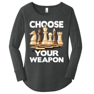 Choose Your Weapon Funny Chess Player Chess Lover Women's Perfect Tri Tunic Long Sleeve Shirt