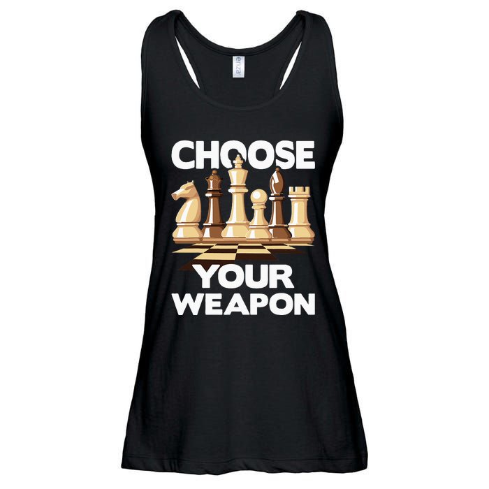 Choose Your Weapon Funny Chess Player Chess Lover Ladies Essential Flowy Tank