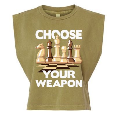 Choose Your Weapon Funny Chess Player Chess Lover Garment-Dyed Women's Muscle Tee