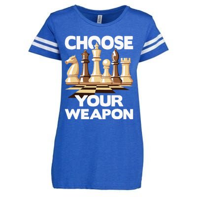 Choose Your Weapon Funny Chess Player Chess Lover Enza Ladies Jersey Football T-Shirt