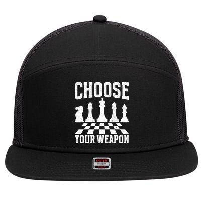 Choose Your Weapon Chess Player 7 Panel Mesh Trucker Snapback Hat