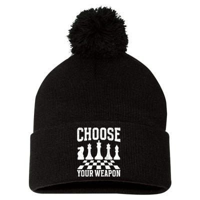 Choose Your Weapon Chess Player Pom Pom 12in Knit Beanie