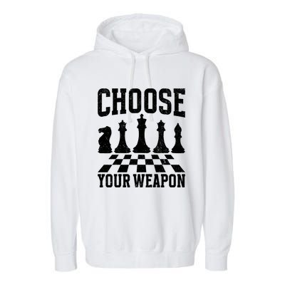 Choose Your Weapon Chess Player Garment-Dyed Fleece Hoodie