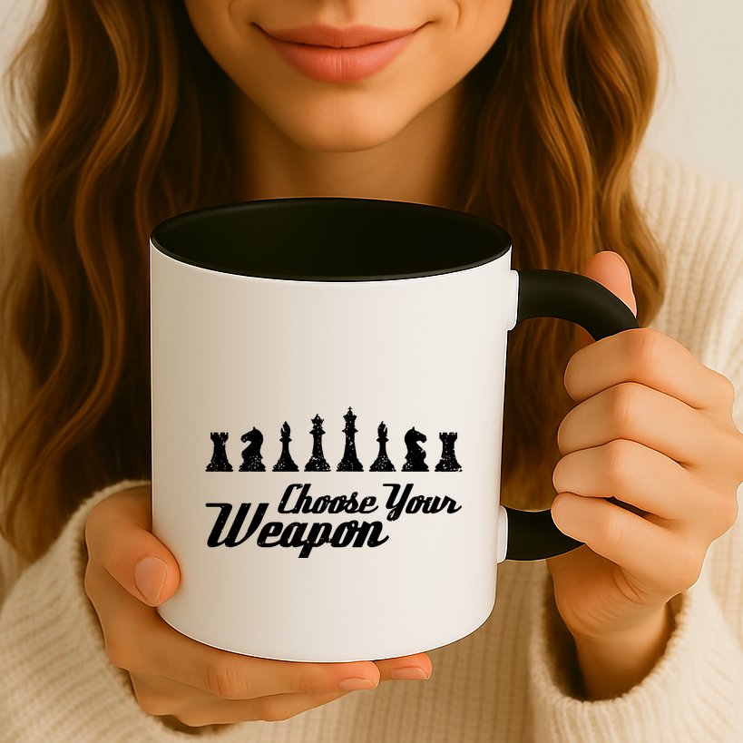 Choose Your Weapon Chess Mug