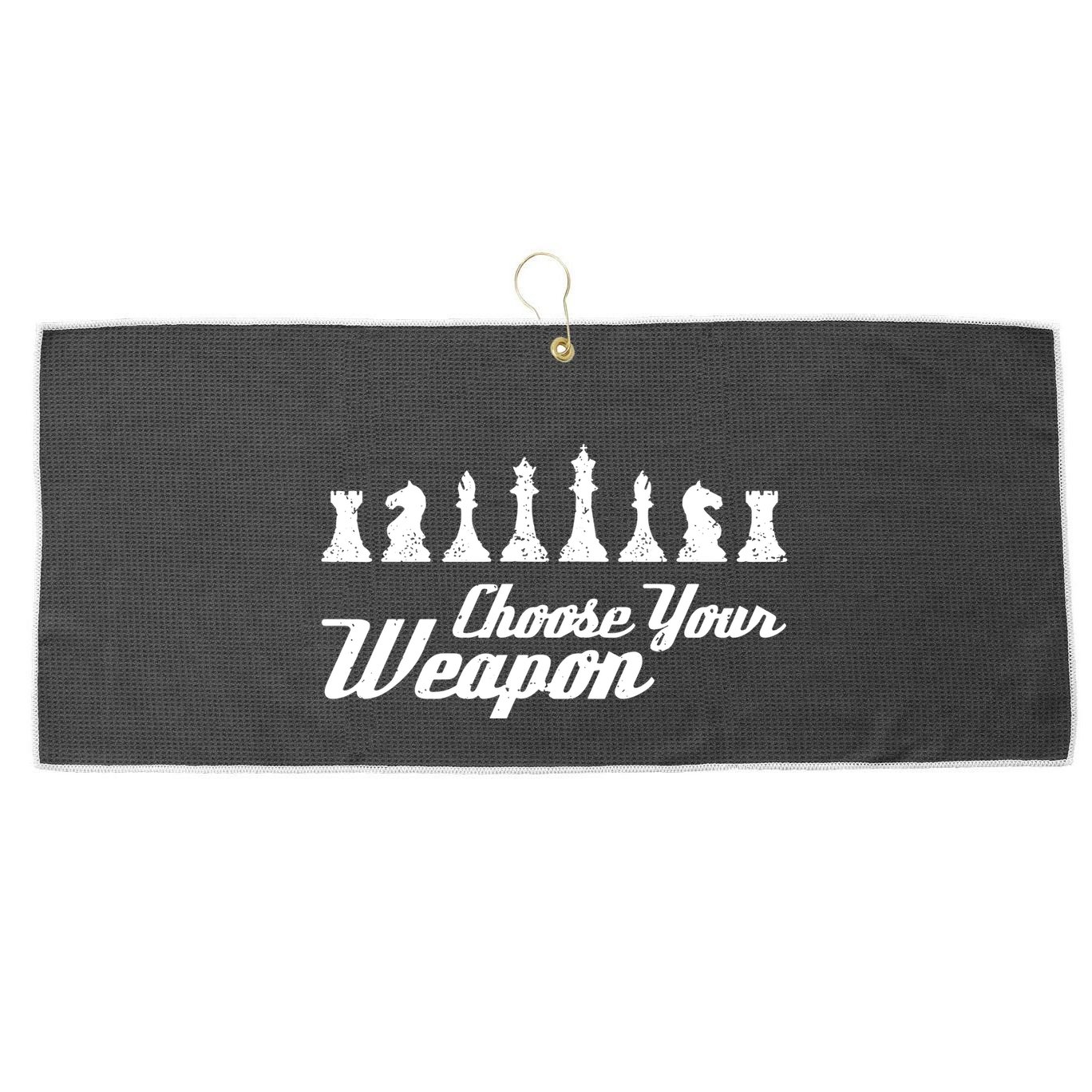 Choose Your Weapon Chess Large Microfiber Waffle Golf Towel