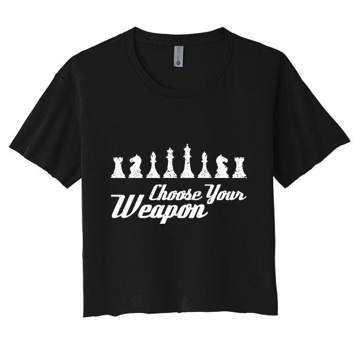Choose Your Weapon Chess Women's Crop Top Tee