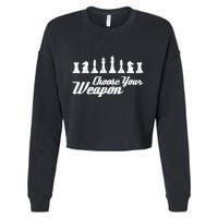 Choose Your Weapon Chess Cropped Pullover Crew