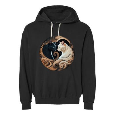 Cats Yin Yang Garment-Dyed Fleece Hoodie