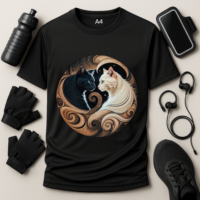 Cats Yin Yang Cooling Performance Crew T-Shirt