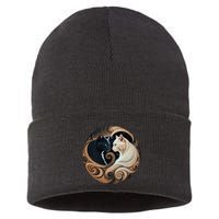 Cats Yin Yang Sustainable Knit Beanie